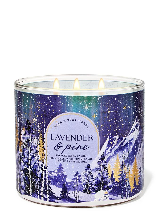 Bath & Body Works Lavender & Pine 3-Wick Candle, 411 g/14.5 oz