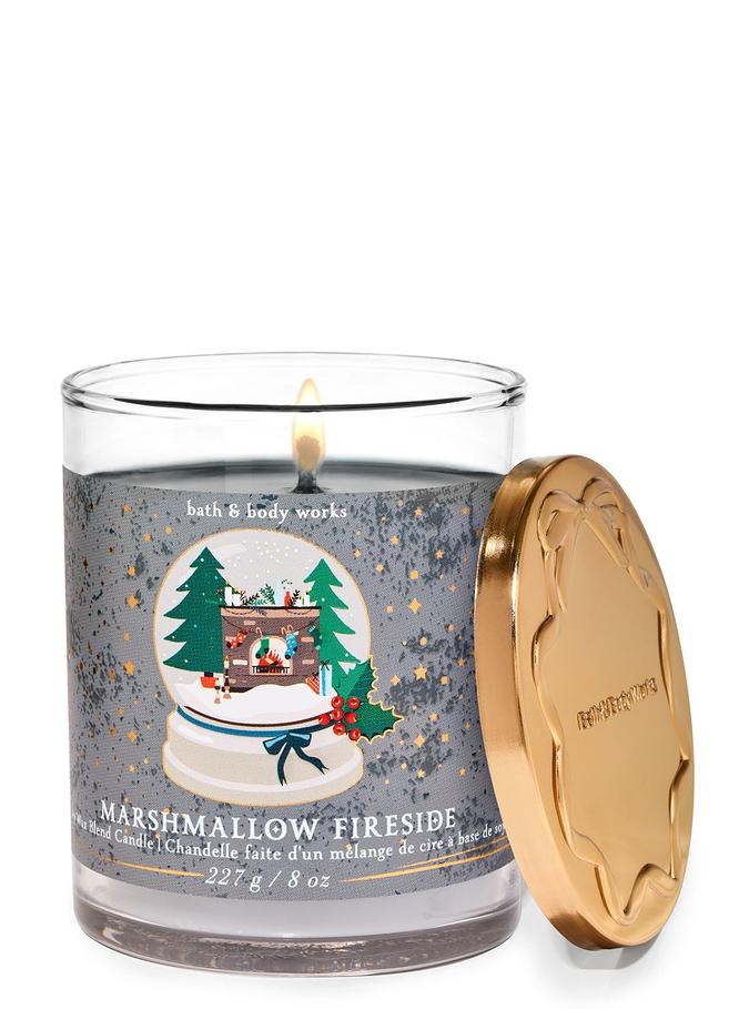 Bath & Body Works Marshmallow Fireside Single Wick Candle, 227 g / 8 oz