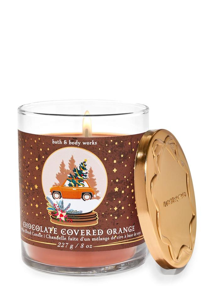 Bath & Body Works Chocolate Covered Orange Single Wick Candle, 227 g / 8 oz