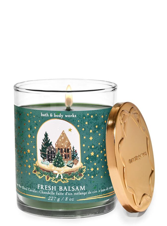 Bath & Body Works Fresh Balsam Single Wick Candle, 227 g / 8 oz