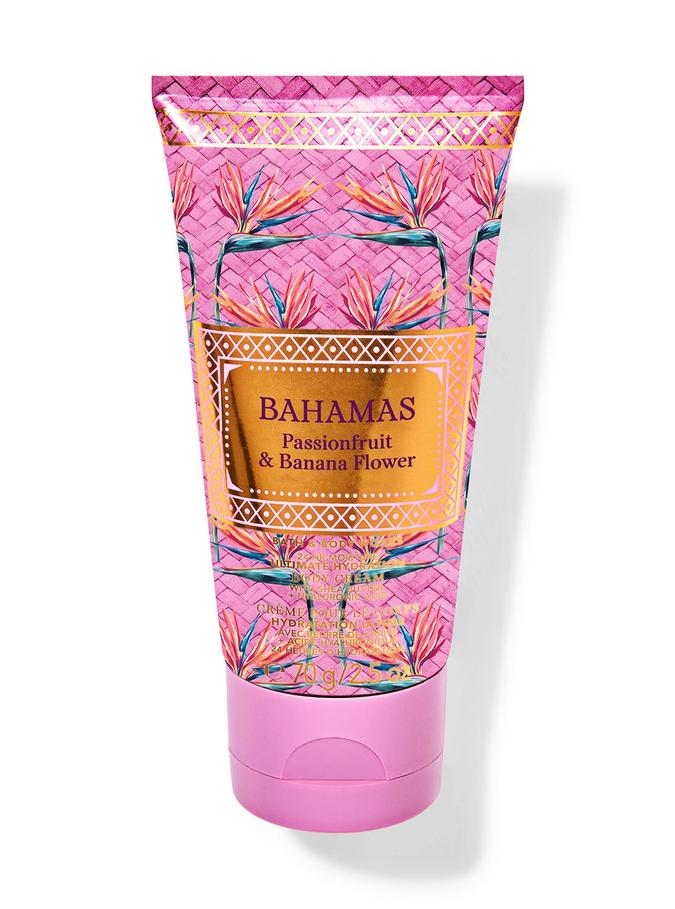 Bath & Body Works Bahamas Passionfruit Banana Flower Travel Size Ultimate Hydration Body Cream, 70 g / 2.5 oz