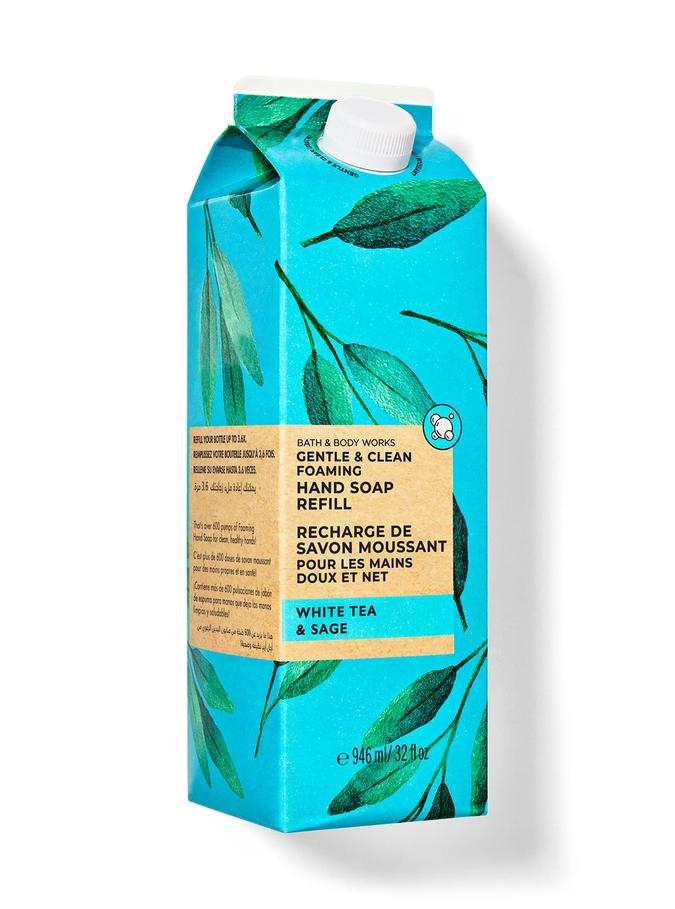 Bath & Body Works White Tea & Sage Gentle & Clean Foaming Refill, 946 ml / 32 fl oz