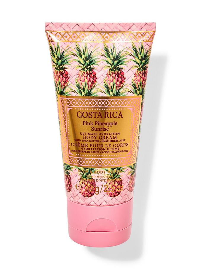 Bath & Body Works Costa Rica Pink Pineapple Sunrise Travel Size Ultimate Hydration Body Cream, 70 g / 2.5 oz