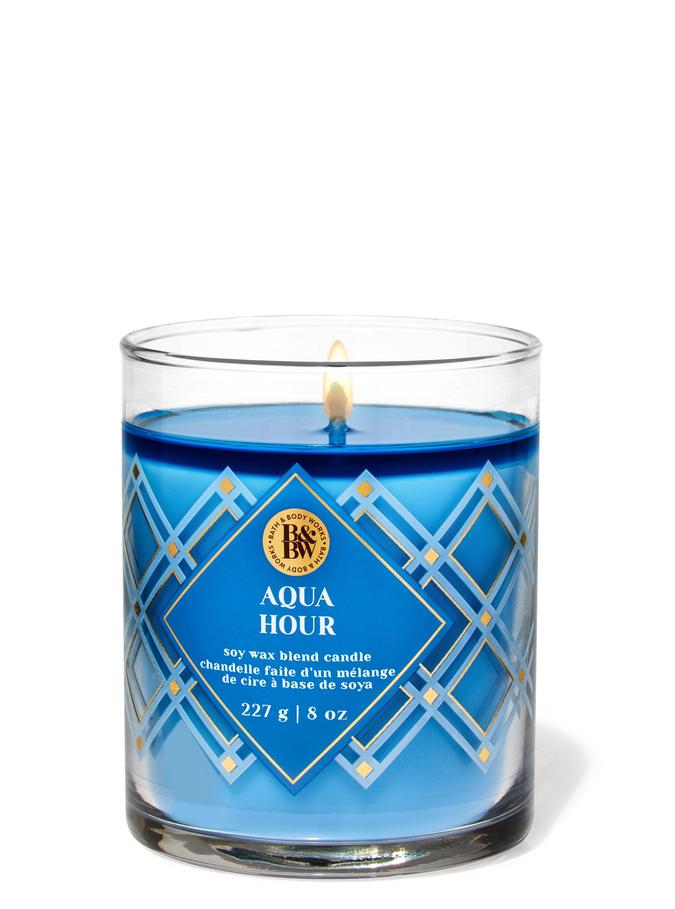 Bath & Body Works Aqua Hour Single Wick Candle, 227g / 8 oz