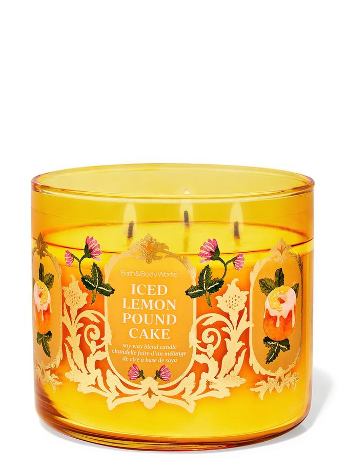 Bath & Body Works Iced Lemon Pound Cake 3-Wick Candle, 411 g/ 14.5 oz