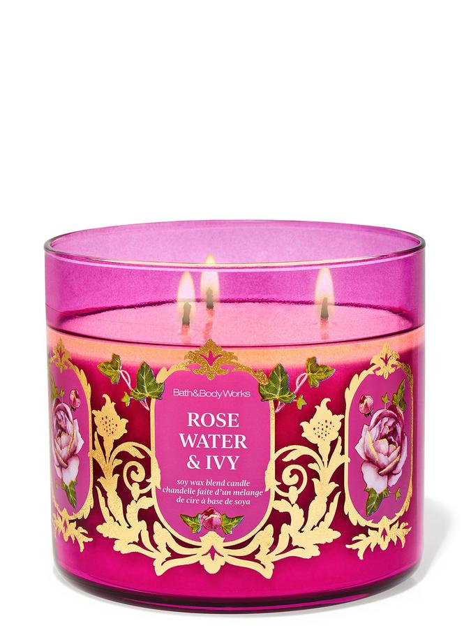 Bath & Body Works Rose Water & Ivy 3-Wick Candle, 411 g/ 14.5 oz