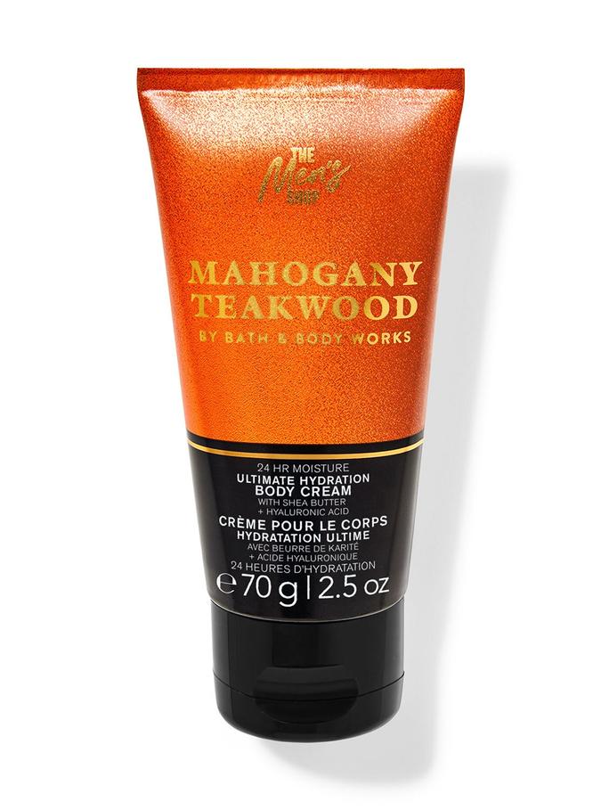 Bath & Body Works Mahogany Teakwood Travel Size Ultimate Hydration Body Cream, 70 g / 2.5 oz