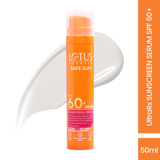 Lotus Herbals Safe Sun UltraRX Sunscreen Serum SPF 60 PA++++, 75ml