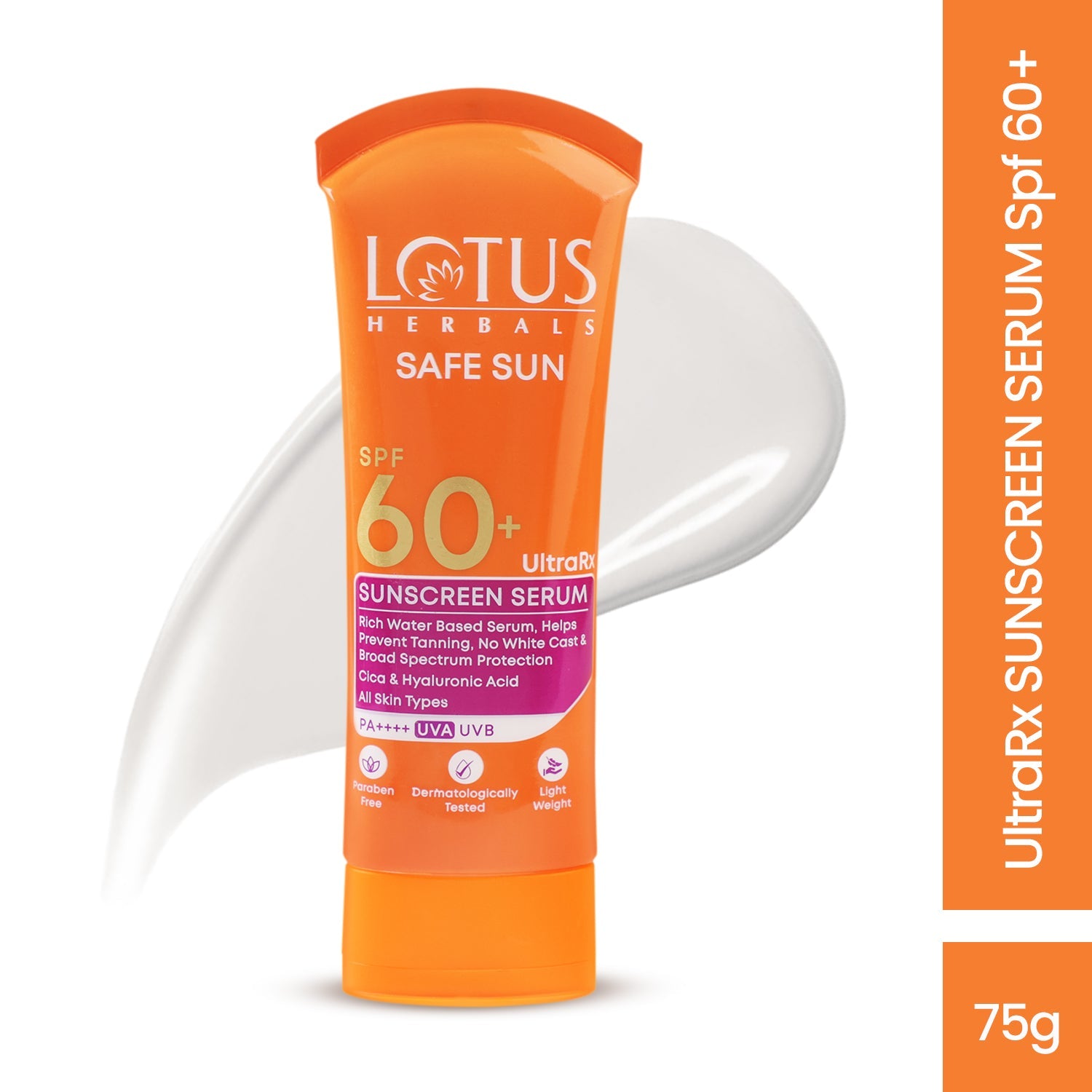 Lotus Herbals Safe Sun UltraRX Sunscreen Serum SPF 60 PA++++, 75ml