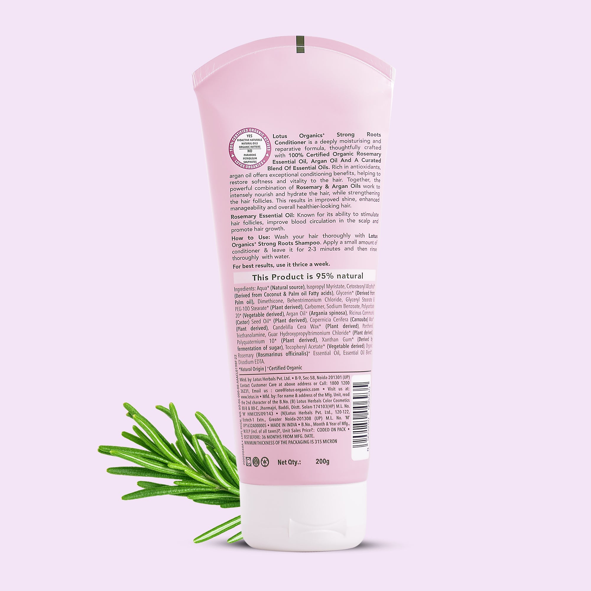Lotus Herbals Organics+ Strong Roots Conditioner, 200ml