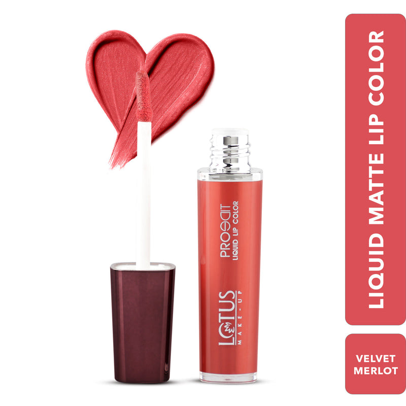 Lotus Herbals Proedit Liquid Matte Lip Color, VELVET MERLOT, 8g