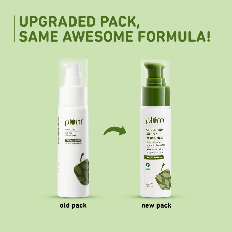 Plum Green Tea Oil-Free Moisturizer for Oily Skin | Fights Acne & Controls Oil | Non-Comedogenic | Dermat-Tested, 50ml