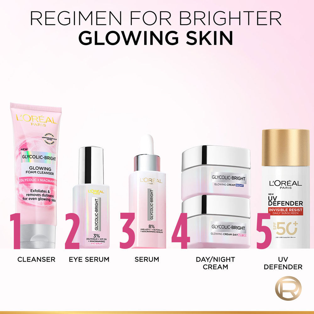 L'Oreal Paris Glycolic Bright Night Cream With Glycolic Acid & Niacinamide Skin Brightening Cream, 50ml Buy at Indicrest Image 7
