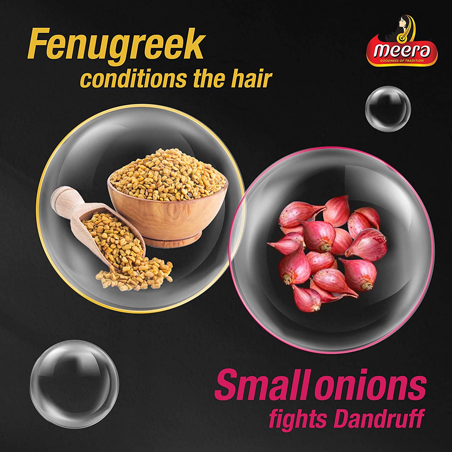 Meera Anti Dandruff Shampoo with Goodness Of Small Onion & Fenugreek, 1000ml Buy at Indicrest Image 3