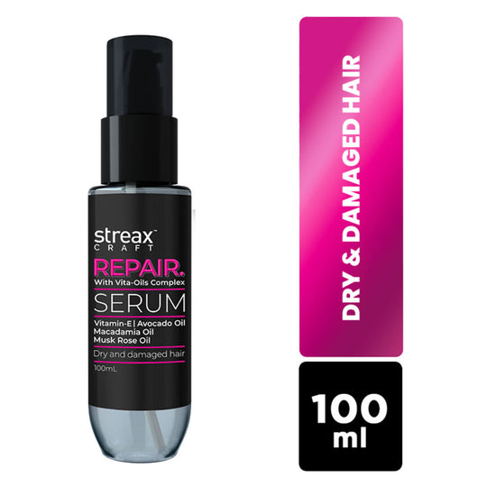 Streax Craft Repair Hair Serum I For Dry and Damaged Hair I Repair With Vita-Oils Complex, 100ml Buy at Indicrest