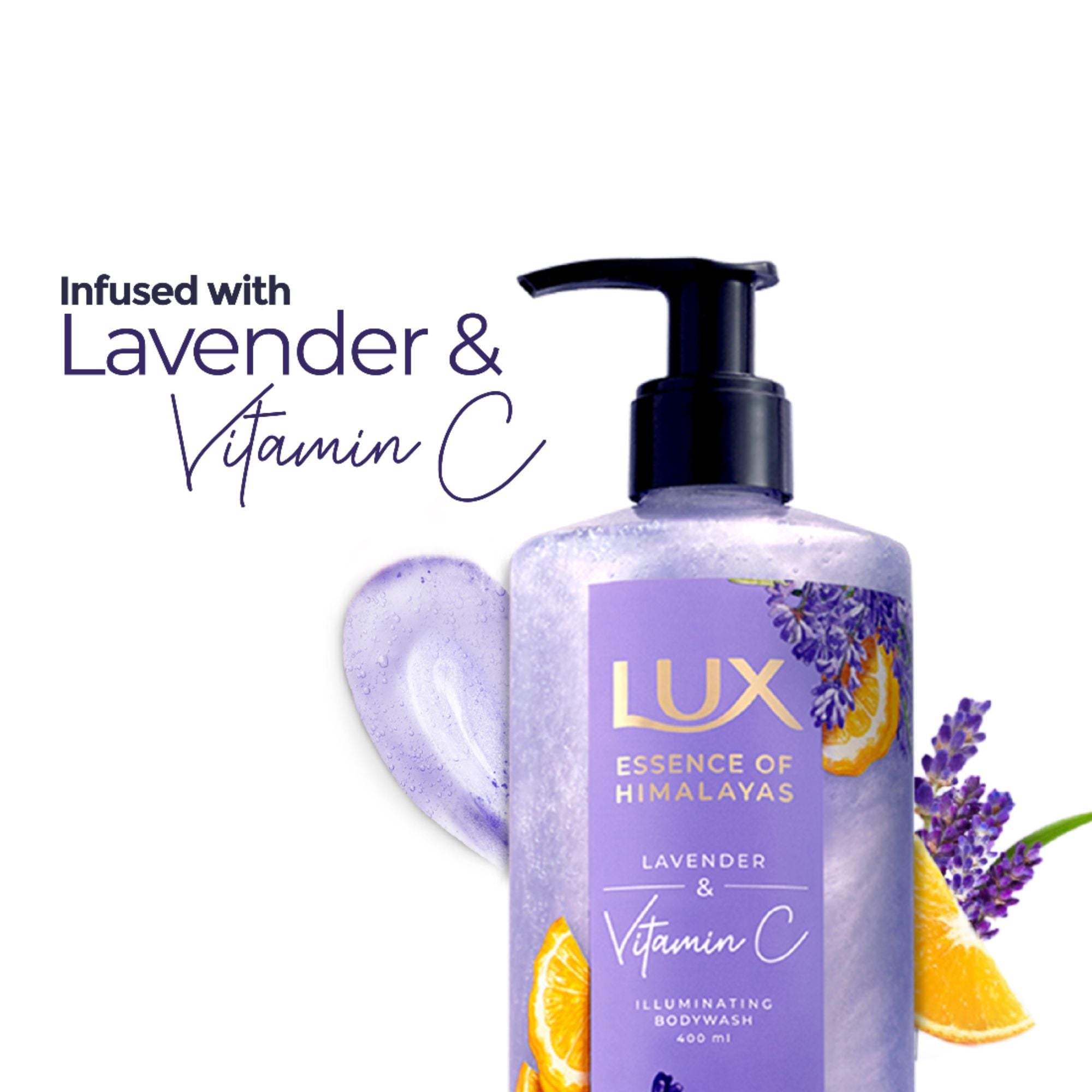 Lux Essence Of Himalayas Lavender & Vitamin C Illuminating Body Wash, 400ml Buy at Indicrest