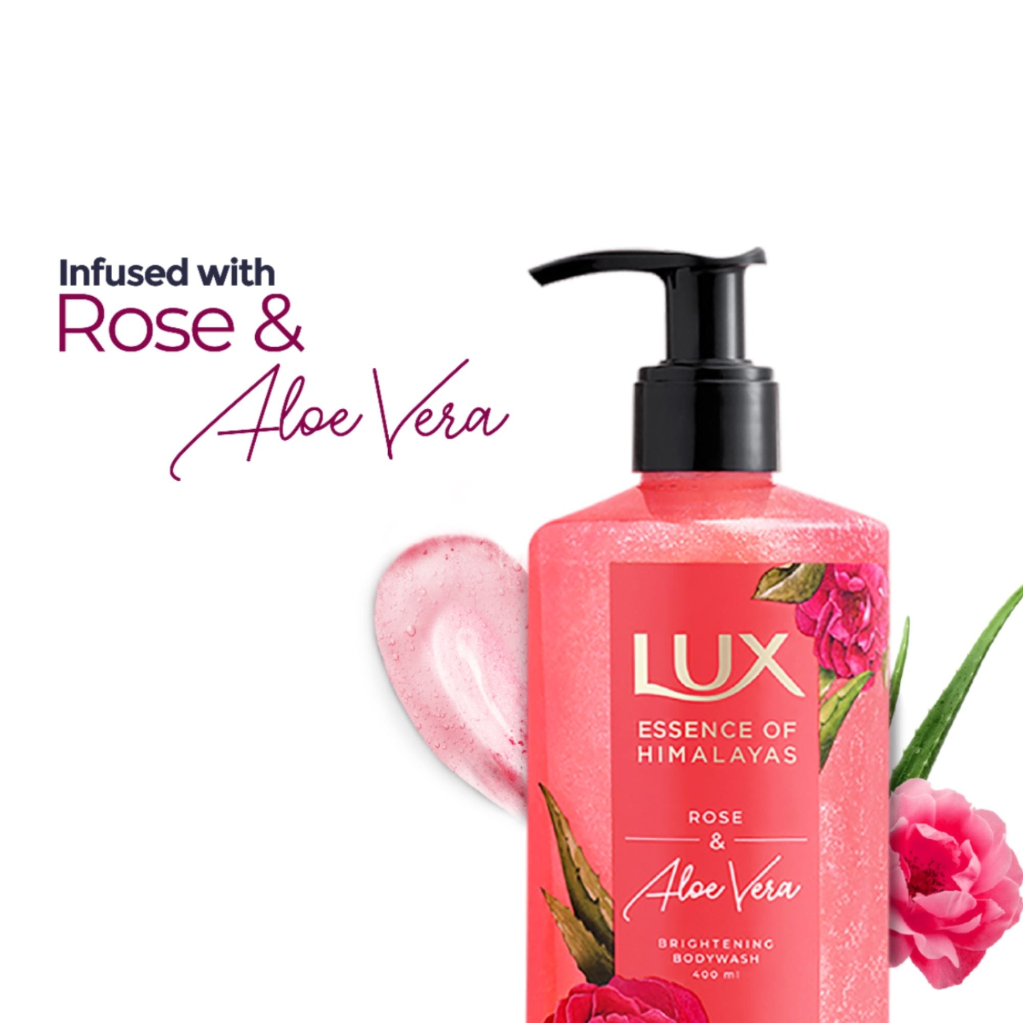 Lux Essence Of Himalayas Rose & Aloe Vera Brightening Body Wash, 400ml Buy at Indicrest