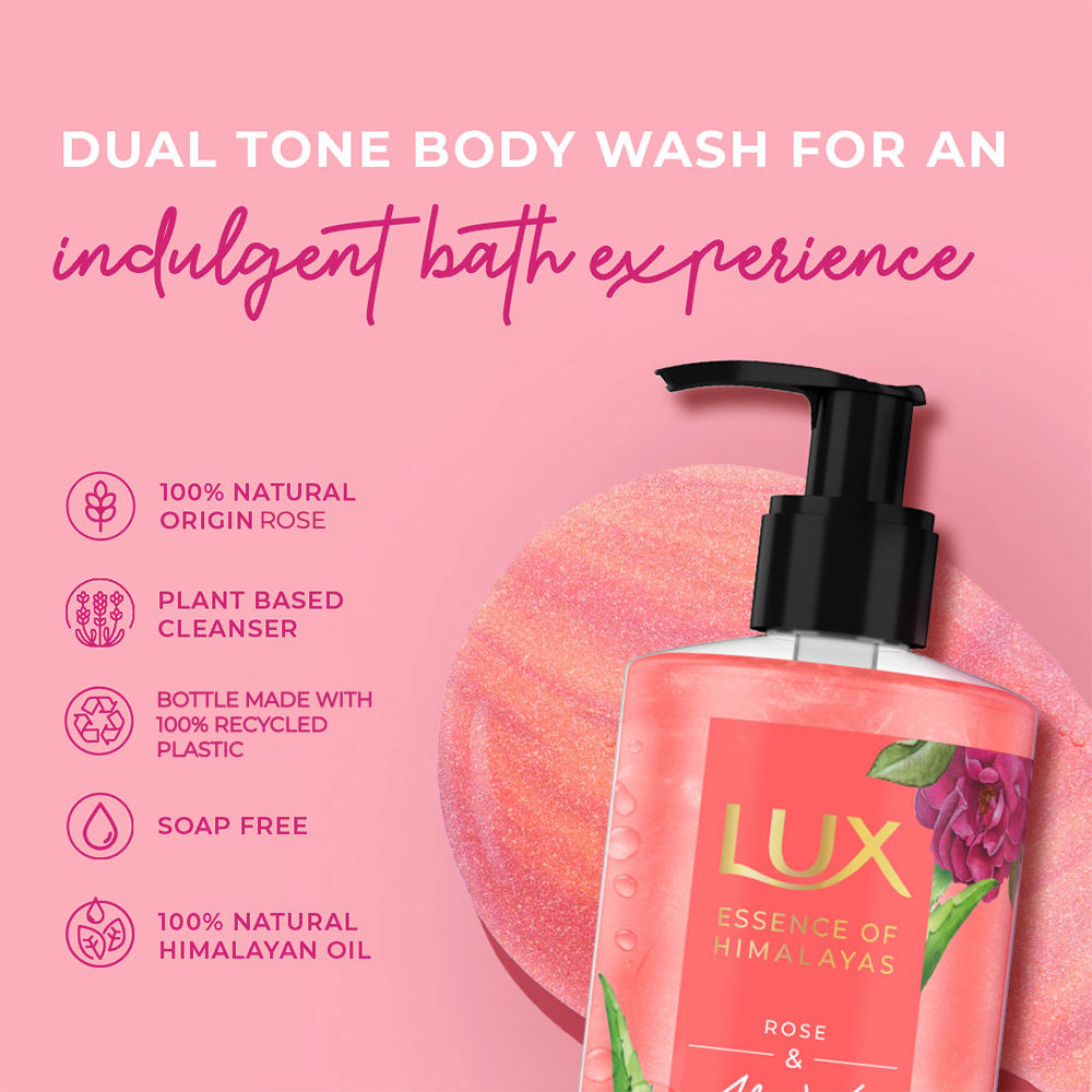 Lux Essence Of Himalayas Rose & Aloe Vera Brightening Body Wash, 400ml Buy at Indicrest Image 3