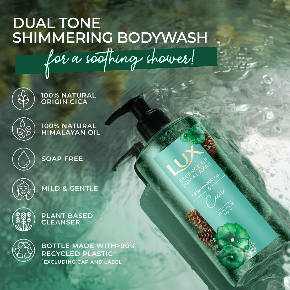 Lux Essence Of Himalayas Cedarwood Oil & Cica Soothing Body Wash, 400ml Buy at Indicrest Image 4