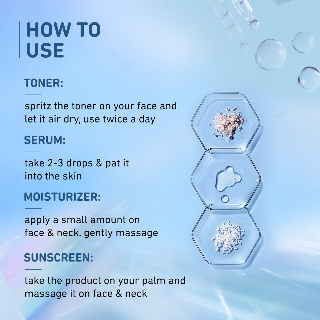 Niacinamide Clear & Bright Skin Combo | With Niacinamide & Rice Water | Toner, Serum, Gel Moisturizer & SPF 50 PA+++ Sunscreen