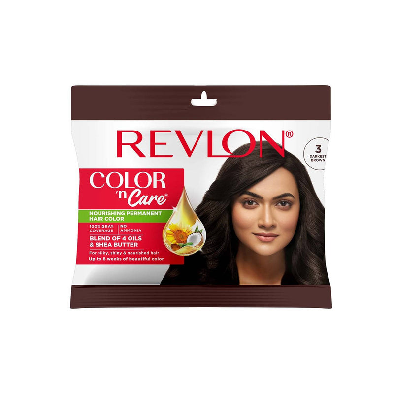 Revlon Color N Care Hair Color Sachet, 3 Darkest Brown