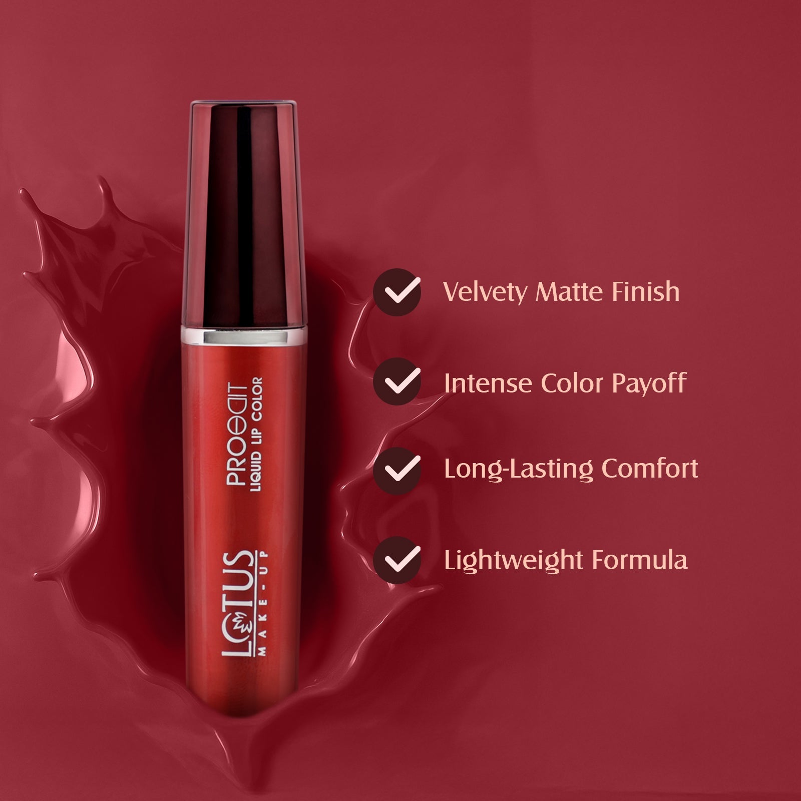 Lotus Herbals Proedit Liquid Matte Lip Color, MIDNIGHT, 8g