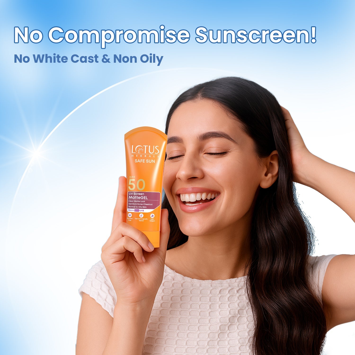 Lotus Herbals Safe Sun UV Screen MatteGEL Sunscreen SPF 50 PA+++, 50g