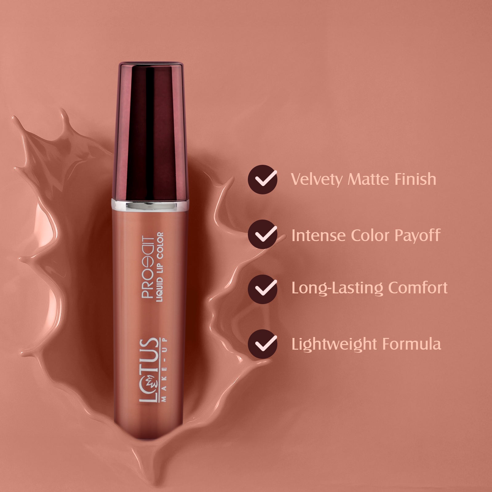 Lotus Herbals Proedit Liquid Matte Lip Color, OPAL ORCHID, 8g