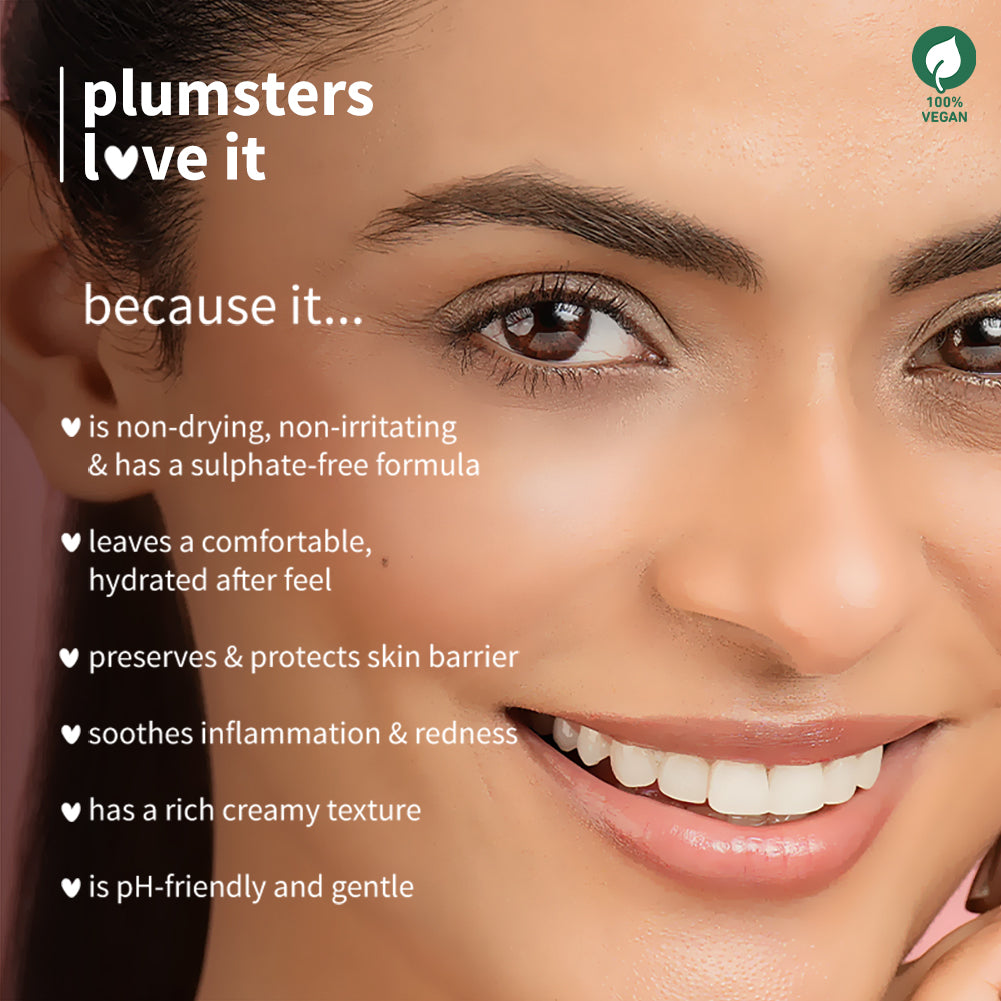 Plum Oat & 1% Ceramide Barrier Care Face Wash | Maintains & Preserves Skin Barrier | Hydrates & Nourishes Skin | Sulphate-Free & Non-Drying | For Normal & Dry Skin, 100ml