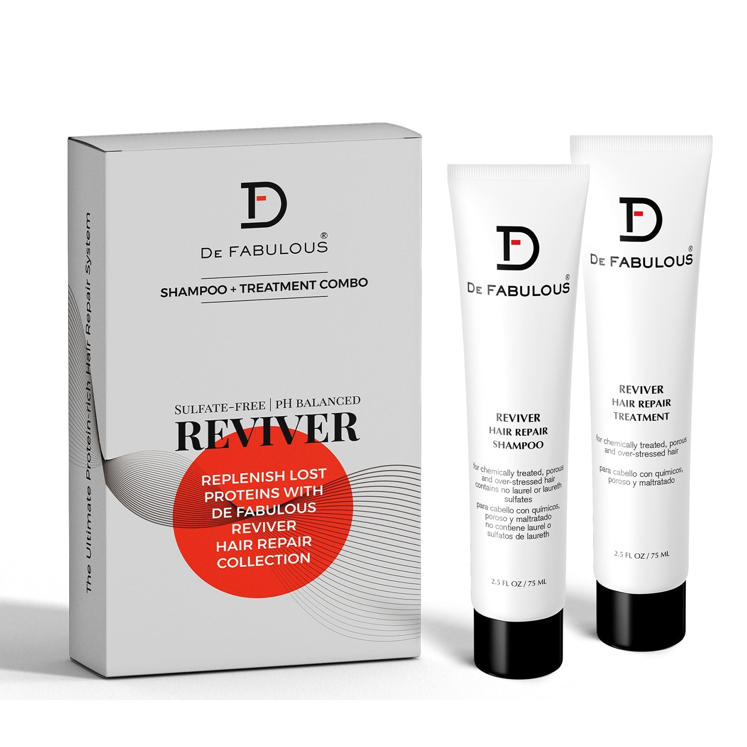 De Fabulous Reviver Shampoo 75ml and Treatment, 75ml Combo - Image 2 - Buy from Indicrest