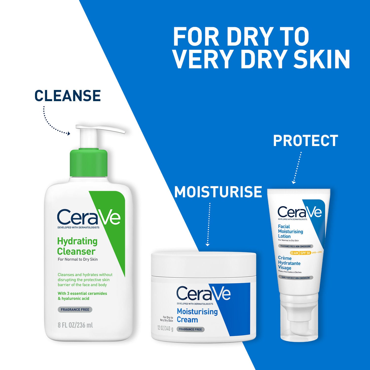 CeraVe Moisturizer For Dry Skin, Barrier Repair Cream with Ceramides, Dermatologist recommended, 340g Buy at Indicrest Image 5