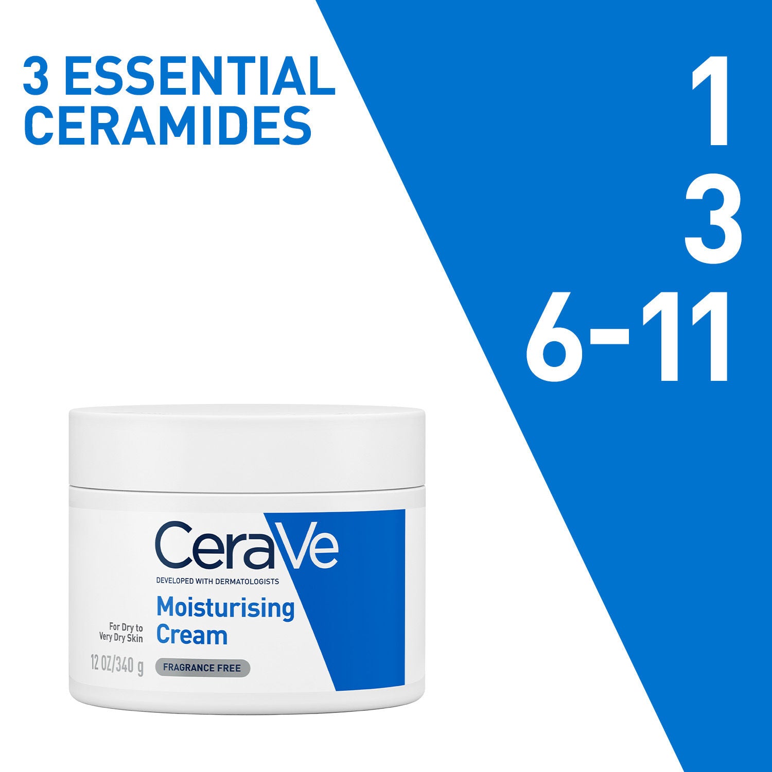 CeraVe Moisturizer For Dry Skin, Barrier Repair Cream with Ceramides, Dermatologist recommended, 340g Buy at Indicrest Image 7