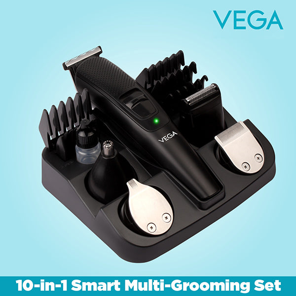 Vega 10-in-1 Multi-Grooming Set with Beard/Hair Trimmer, Nose Trimmer & Body Groomer And Shaver, (VHTH-23)