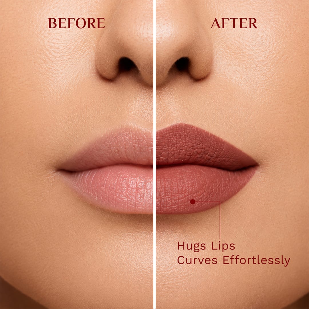 pilgrim matte me up serum bullet lipstick caramel guilt 02   Image 5   Buy from Indicrest