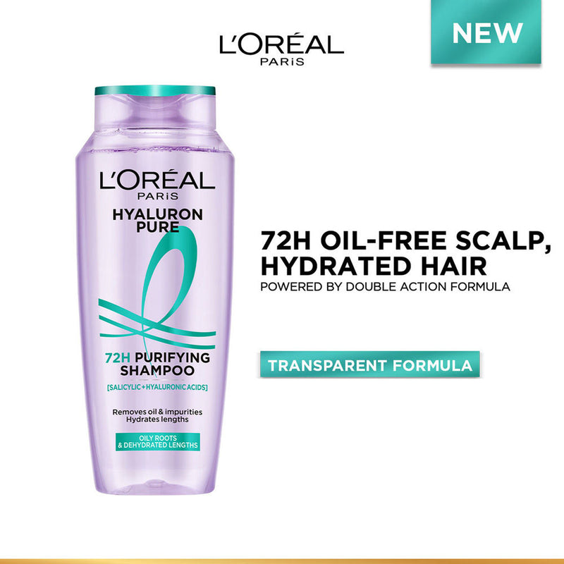L’Oréal Paris Hyaluron Pure 72H Purifying Shampoo, For Oily Scalp & Dry Hair With Salicylic And Hyaluronic Acid, 200ml Buy at Indicrest