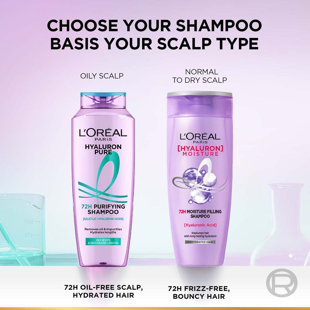 L’Oréal Paris Hyaluron Pure 72H Purifying Shampoo, For Oily Scalp & Dry Hair With Salicylic And Hyaluronic Acid, 200ml Buy at Indicrest Image 8