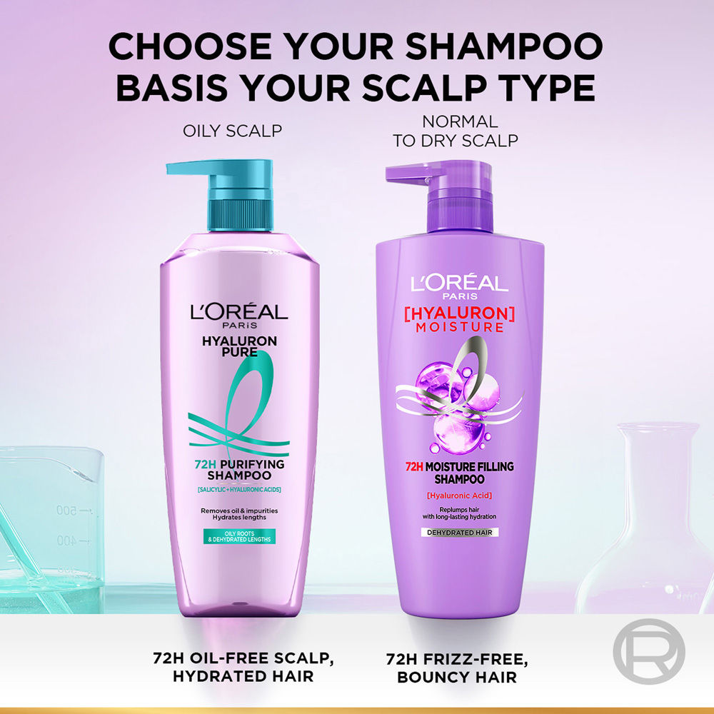 L’Oréal Paris Hyaluron Pure 72H Purifying Shampoo, For Oily Scalp & Dry Hair With Salicylic And Hyaluronic Acid, 1000ml Buy at Indicrest Image 8