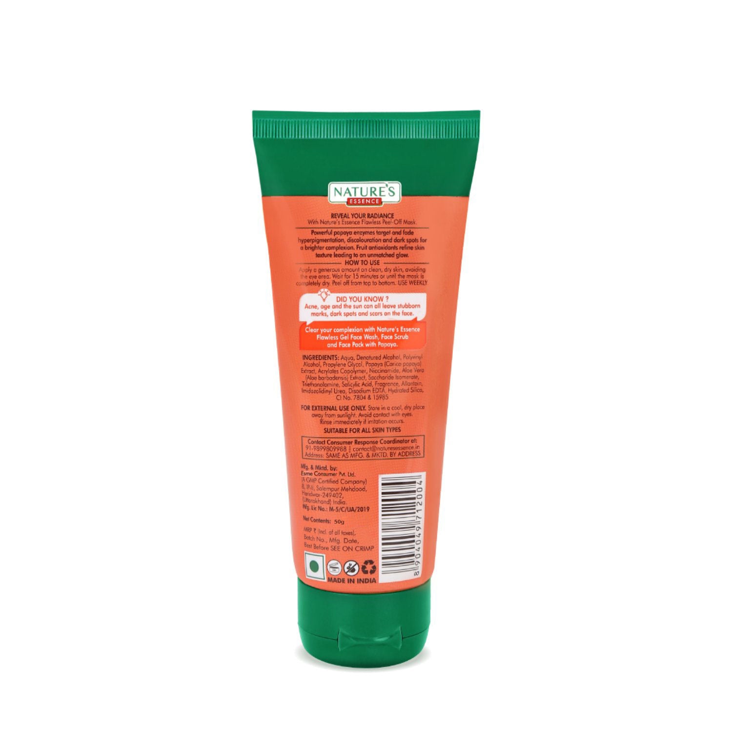 Nature's Essence Flawless Peel-Off Mask For Glowing Skin Papaya Face Mask, 50g Buy at Indicrest Image 7