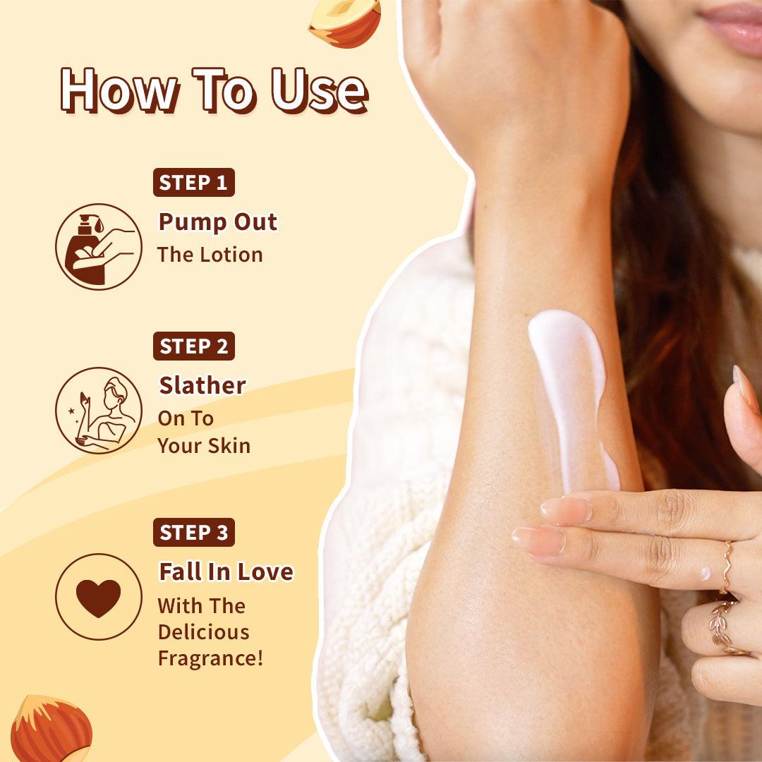 Plum Hazelnut Eclair Body Lotion by Plum BodyLovin' | Deep Moisturization | Cocoa Butter & Vitamin B5 | Decadent Hazelnut Chocolate Fragrance | Non-Greasy & Lightweight, 400ml