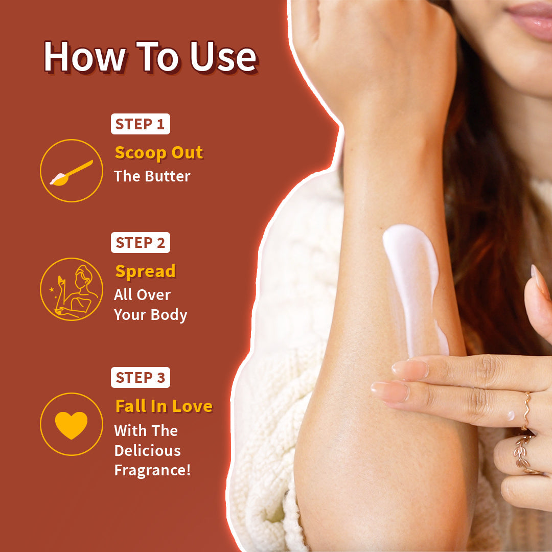 Plum Vanilla Caramello Body Butter by Plum BodyLovin' | Deep Moisturization | Shea Butter & Brazil Nut Oil | Vanilla & Salted Caramel | Non-Greasy & Lightweight, 180g