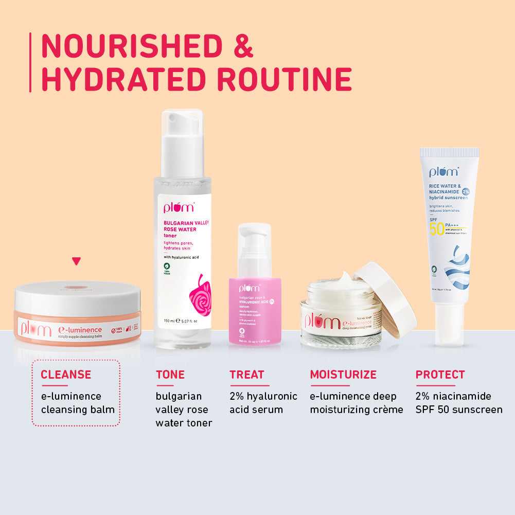 Plum E-Luminence Simply Supple Cleansing Balm For Normal, Dry Skin | Melts Makeup | Gentle, Non-Drying Makeup Remover, 90g