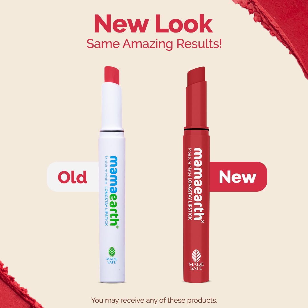 Mamaearth Moisture Matte Long Stay Lipstick, 2g | Raspberry Scarlet - Image 2 - Buy from Indicrest
