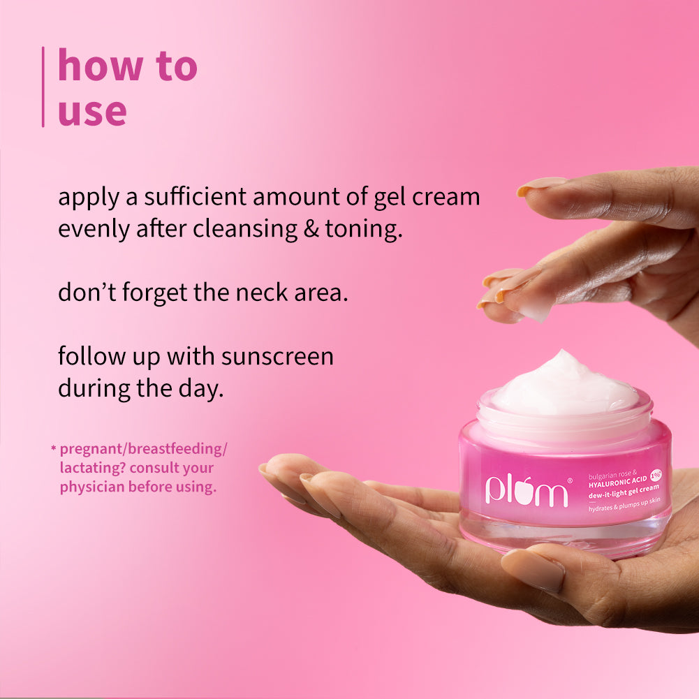 Plum Bulgarian Rose and 1% Hyaluronic Acid Cream | 120-Hr Hydration | Lightweight & Quick-Absorbing, 50g