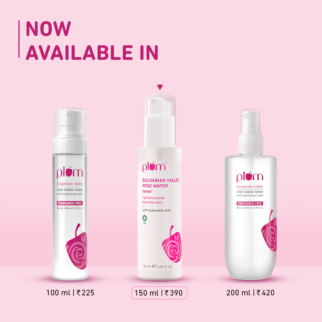 Plum Bulgarian Valley Rose Water Toner for tighter pores | Alcohol-Free Toner | Instantly Hydrates | Soothes & Calms Skin | Tightens Pores | Dermat-Tested, 100ml