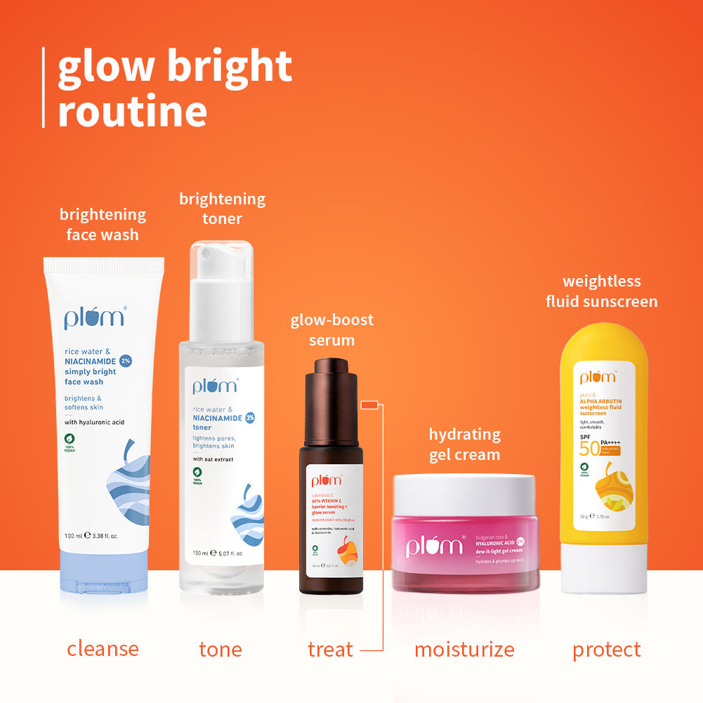 Plum 10% Vitamin C Barrier Boosting + Glow Serum with Calendula | Boosts Glow From 1st Use | Fades Dark Spots In 14 Days | Dermat-Tested, 30ml x 2