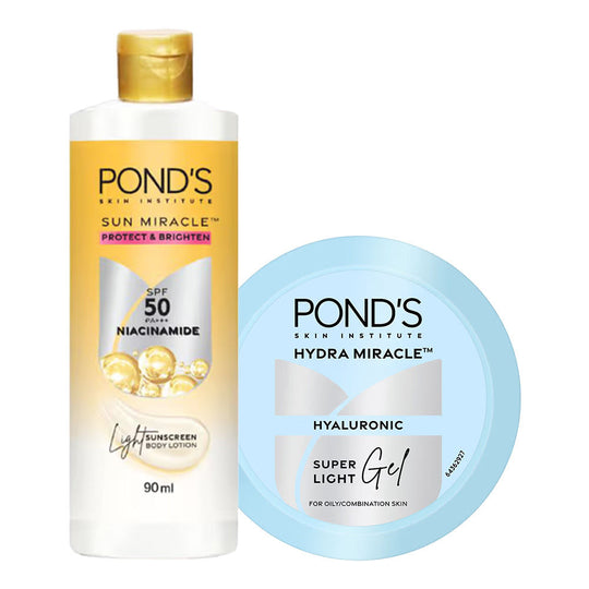 Pond’s Super Light Gel Oil - Free Face Moisturizer & Sun Miracle SPF 50 Body Lotion Combo, 2 pieces Buy at Indicrest