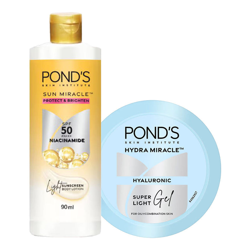 Pond’s Super Light Gel Oil - Free Face Moisturizer & Sun Miracle SPF 50 Body Lotion Combo, 2 pieces Buy at Indicrest