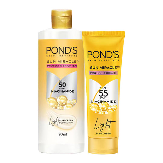 Pond’s Sun Miracle SPF 50 PA+++ Light Sunscreen & Body Lotion Combo, 2 pieces Buy at Indicrest