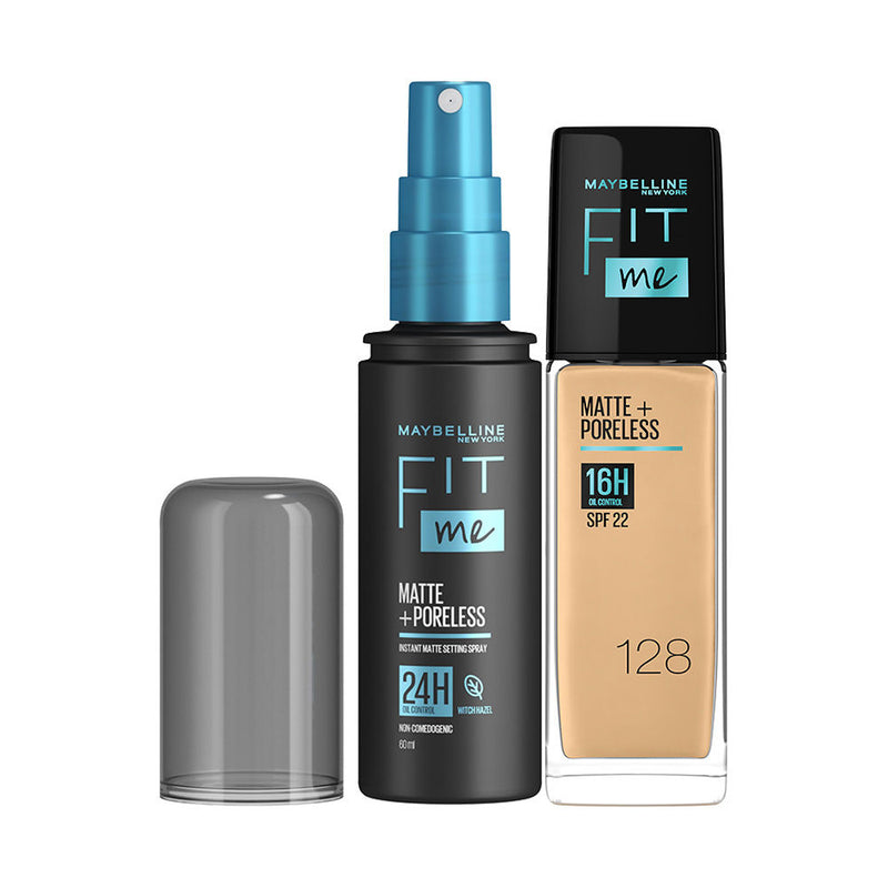 Maybelline New York Fit Me Foundation 128 Warm Nude + Fit Me Matte + Poreless Setting Spray Combo, 2 pieces Buy at Indicrest