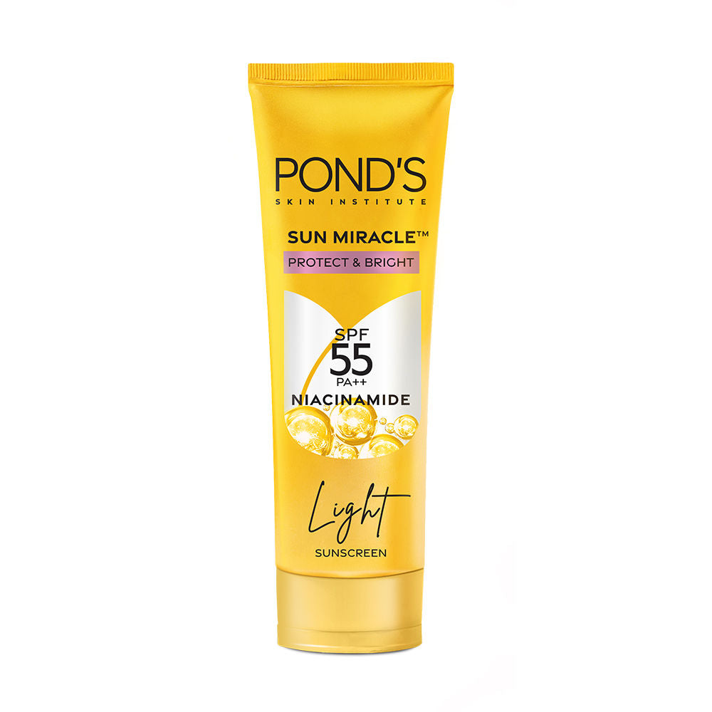 Pond’s Sun Miracle SPF 50 PA+++ Light Sunscreen - Protect & Bright, With 3% Active Niacinamide, 50g Buy at Indicrest